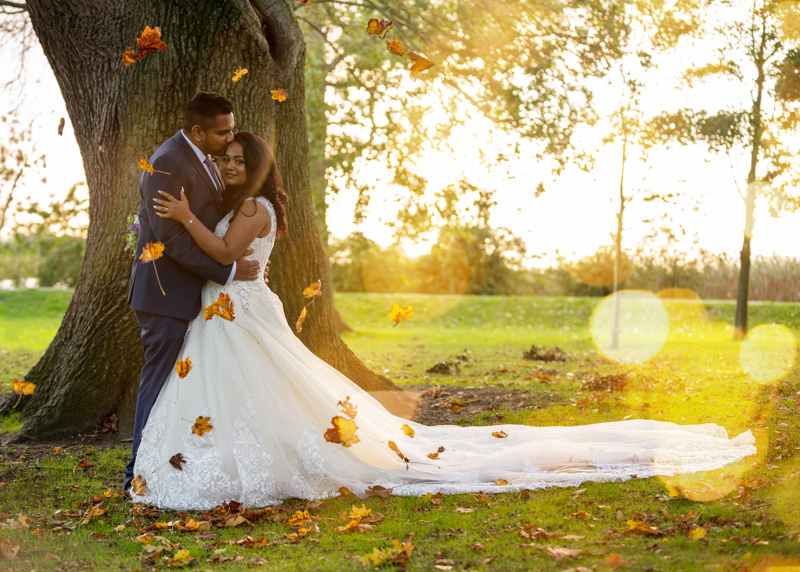 Wedding photographer catches happy couple
